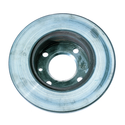 An overheated brake disc An overheated brake disc