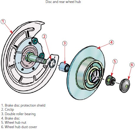 Disc and rear wheel hub