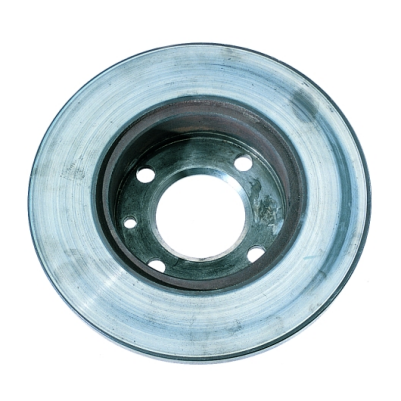 An overheated brake disc